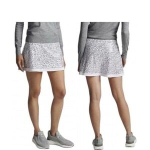 NWT Peter Millar Sally Martinis Trim 16" Golf Skirt Skort White Silver L $110